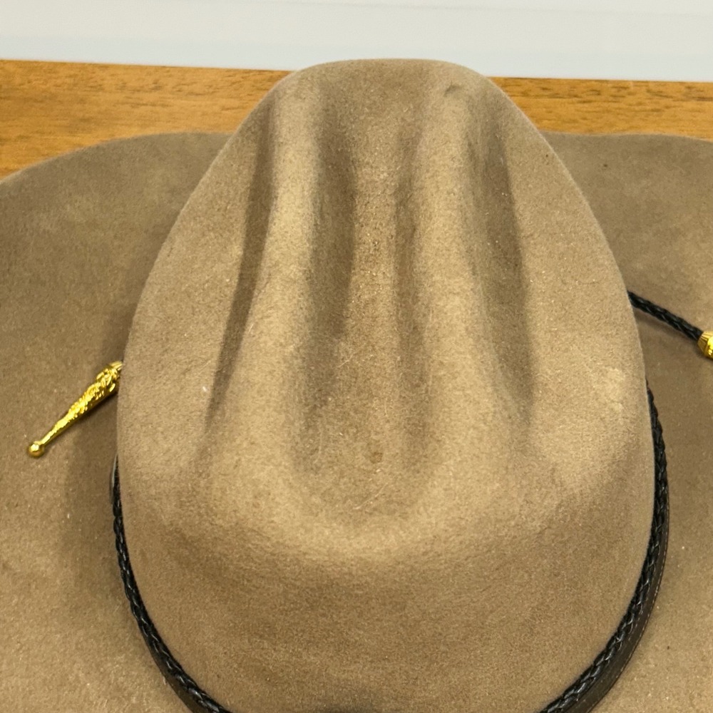 Justin Bent Rail 6X Tan Felt Cowboy Hat 7 1/4 Western Cattleman Crease J Concho - Picture 7 of 16